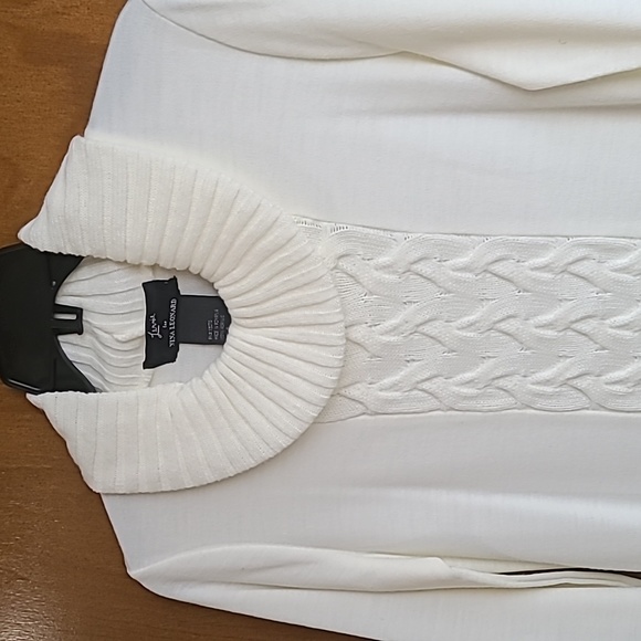 NWOT Nina Leonard Off-White/Cream Turtleneck Long Sleeve Sweater Dress, Size S - Picture 6 of 10